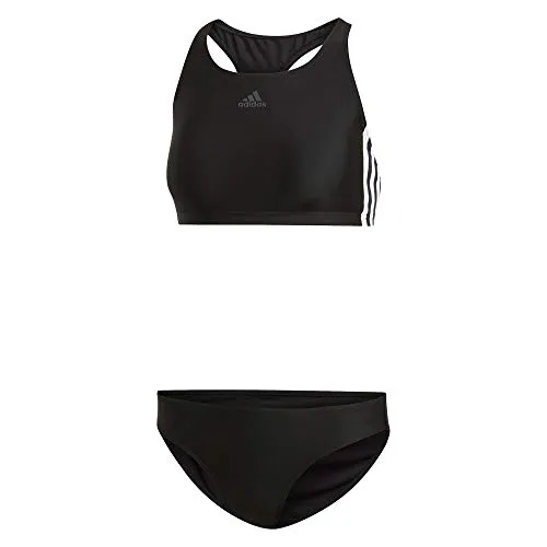 Adidas Fitness 3 Stripes Bikini, Swimwear Donna, Black, 48