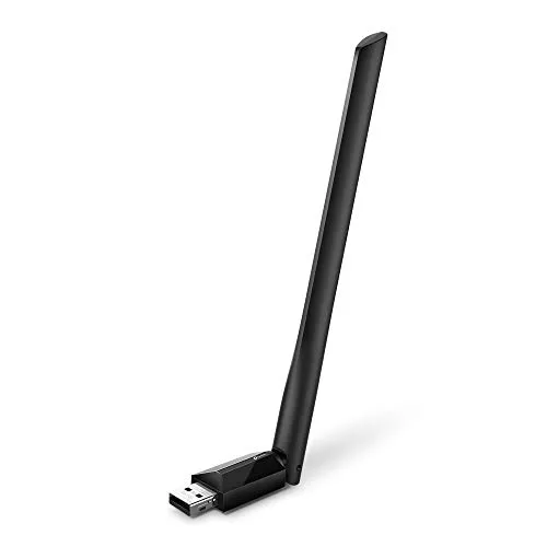 TP-LINK AC600 Dongle Wi-Fi USB ad alto guadagno, adattatore Wi-Fi dual band con antenna 5dBi per PC / desktop / laptop, supporta Windows 10 / 8.1 / 8/7 / XP, Mac OS X 10.9-10.14 (Archer T2U Plus )