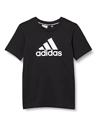 Adidas YB MH Bos T, T-Shirts Bambino, Black/White, 7-8A