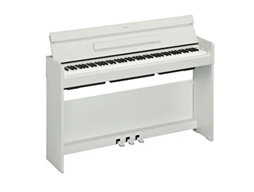Yamaha Arius Series Slim - Console digitale pianoforte, Raso bianco.