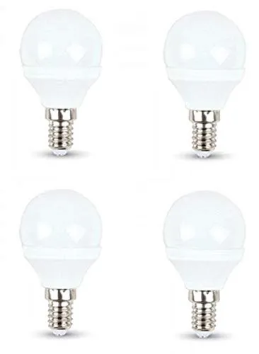 v-tac - Confezione di 4 lampadine LED 3 W P45 palla da golf - E14/SES Small Edison Screw Cap - bianco caldo 2700 K/250 lumen