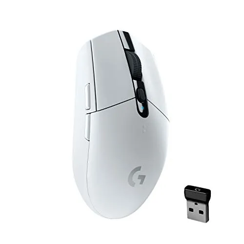 Logitech G305 Lightspeed Mouse Gaming Wireless, Sensore HERO, 12000 DPI, Design Leggero, 6 Pulsanti Programmabili, Batteria Fino a 250h, Memoria Integrata, PC/Mac/Laptop, Imballaggio Tedesco, Bianco