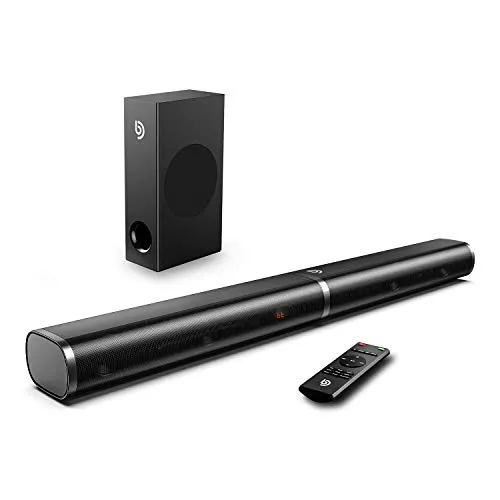 BOMAKER Soundbar con Subwoofer, 190W/120dB, 2.1 Canali, Dolby Bose Soundbar Wireless Audio per TV 4K HD, 6 EQ con Bassi Regolabili, Bluetooth 5.0/HDMI ARC/Ottico/AUX/USB