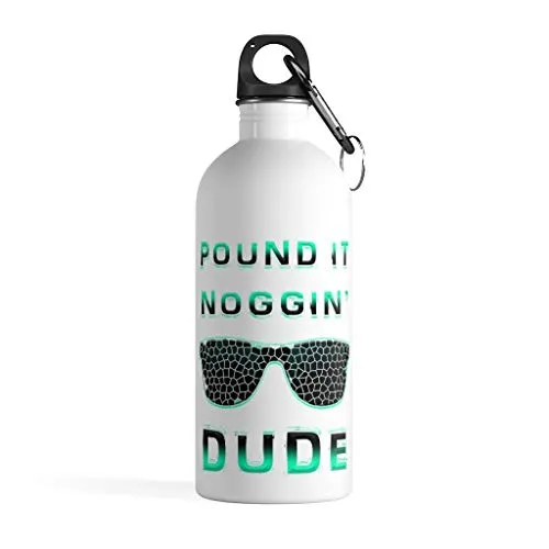 Bottiglia d'acqua Perfect Dude – Pound It Noggin bottiglia regalo + moschettone e portachiavi – 396,9 g