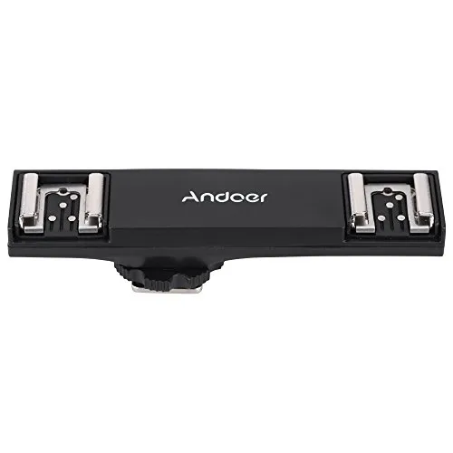 Andoer® Dual Hot Shoe Flash Speedlite staffa Splitter per Nikon D750 D7200 D7100 D7000 D800 D810 D600 DSLR fotocamera videocamera