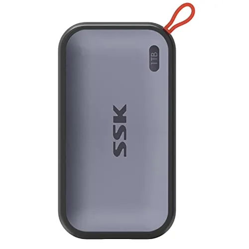 SSK SSD NVME esterno portatile da 1TB, velocità di trasmissione estrema fino a 1050 MB/s Unità a stato solido USBC 3.2 Gen2 per smartphone di tipo c, PS5, Xbox, laptop, MacBook/Pro/Air e altro