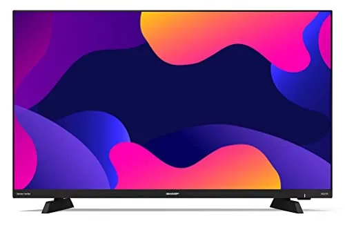 Sharp Aquos 32DC6E 32" Smart TV Frameless HD Ready LED TV, Wi-Fi, DVB-T2/S2, 1366 x 768 Pixels, Nero, suono Harman Kardon, 3xHDMI 2xUSB, 2021 [Classe di efficienza energetica F]