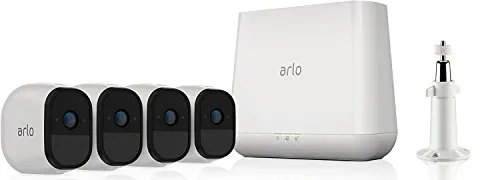 ARLO Pro VMS4430 Sistema di Videosorveglianza Wi-Fi, Kit Base con 4 Telecamere di Sicurezza, Audio a 2 Vie, HD, Visione Notturna, Interno/Esterno, Funziona con Alexa e Google Wi-Fi