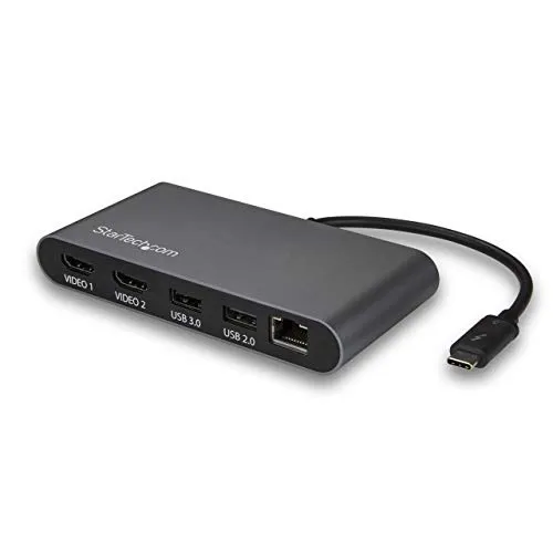 Startech.Com Mini Docking Station Thunderbolt 3 per Portatili, Mac e Windows, Doppio HDMI, 4K 60Hz