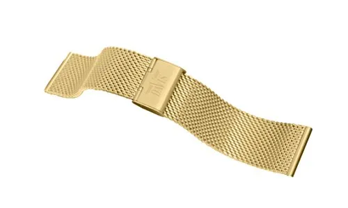 Davis - Cinturino Orologio Mesh Maglia Milanese Acciaio Oro Giallo Regolabile 20-22mm (20mm)