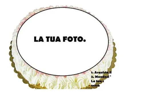 Dolce idea Crea La Tua CIALDA Personalizzata in Ostia, Forma Rotonda diam. 20 cm, Decorazione per Torta.