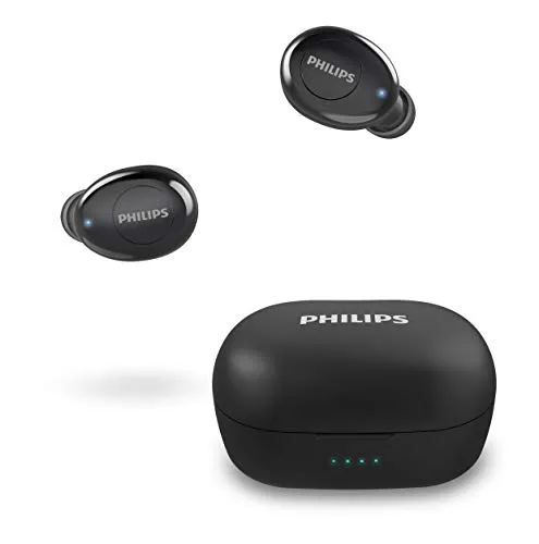 PHILIPS Cuffie in Ear True Wireless T2205BK/00, Bluetooth in Ear, Assistente Vocale, Durata Batteria Elevata, Resistenza agli Schizzi IPX4, Custodia di Ricarica Compatta, Nero, Vecchia Versione