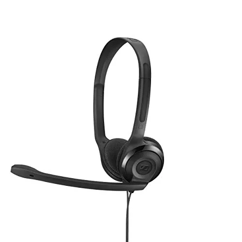 Sennheiser PC 5 Chat - Cuffie per comunicazione Internet, E-Learning e Gaming - Microfono a cancellazione del rumore, per gioco casual, leggero, alto comfort, minimalista, nero