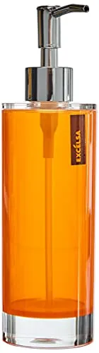 Excelsa Linea Bagno Dispenser Sapone, Arancione, 6.5 x 6.5 x 22 cm