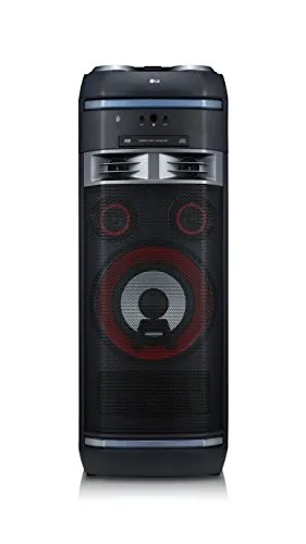 LG OK75 High Power Hifi System con CD, Radio, USB e ingresso microfono, cromato/nero/rosso