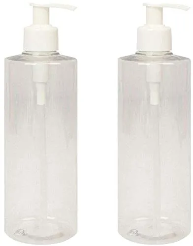 Lucemill 2 x 500 ml vuoto plastica PET trasparente ricarica lozione crema shampoo corpo doccia gel lozione dispenser bottiglie – riciclabili