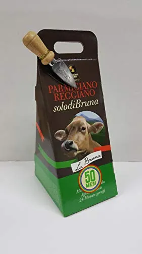 Confezione Regalo in Astuccio "De-Luxe" Parmigiano Reggiano d.o.p. SOLO DI BRUNA 1 punta da 750 gr. extra scelto 50 MESI