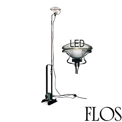 Flos Toio LED Lampada da Terra Nero Piantana Dimmerabile By Achille & Pier Giacomo Castiglioni 1962