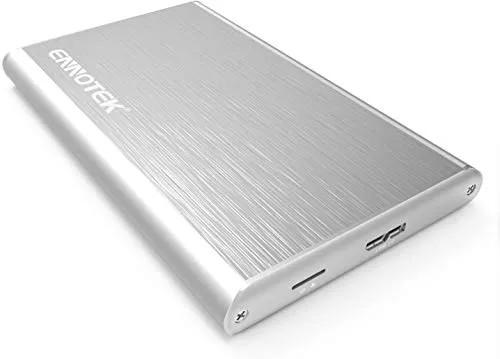 Ennotek Box esterno in alluminio a USB 3.0 per disco rigido SATA III SSD o HDD da 2,5 pollici - Argento