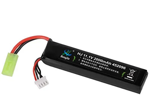 FancyWhoop 11.1V Airsoft 2000mAh 30C Batteria Ricaricabile LiPo Hobby con Mini Connettore Tamiya per Pistole Airsoft Fucile Softair