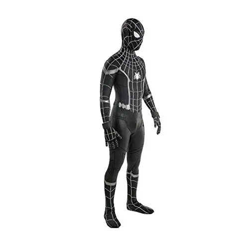 AMIMES Costume di Halloween Cosplay Amazing Spiderman Adult Children nera aderente tuta del vestito partito di tema di Super Hero Fancy (Color : Black, Size : Adult L)