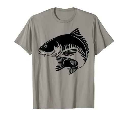 Maglietta da pesca alla carpa per pescatori con pesce uomo Maglietta