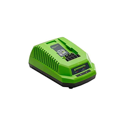 Greenworks Caricabatteria Rapido G40UC, Li-Ion 40 V 2,2 A Tempo Di Ricarica 60 Min Con Batteria 2 Ah, Adatto A Tutti I Dispositivi E Batterie Della Serie 40 V