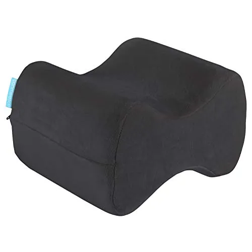 bonmedico Cuscino Ergonomico per Ginocchio e Gambe, Cuscino in Memory Foam per Dormire di Lato, Nero