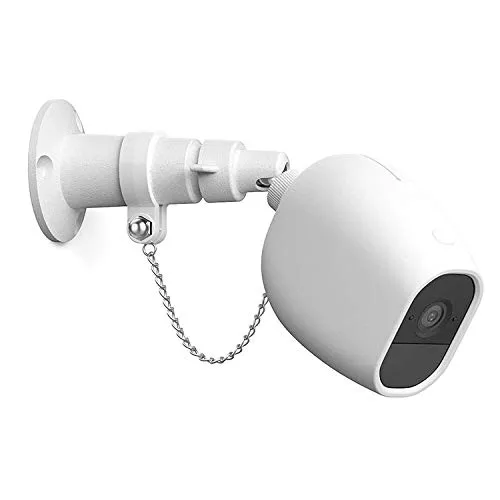 EEEKit Supporto Esterno Security per Arlo PRO/Arlo PRO 2 con Catena antifurto, Custodia Protettiva in Silicone Protezione Extra per la Tua Fotocamera Arlo (1 Confezione, Bianco)