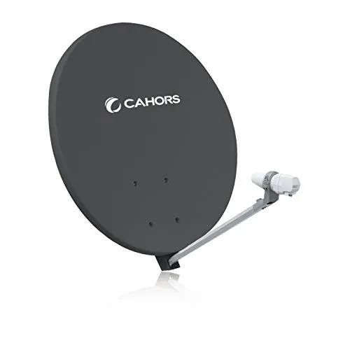 Cahors - Parabole Satellite in fibra composita, colore: Grigio antracite SMC 70 cm + LNB Single