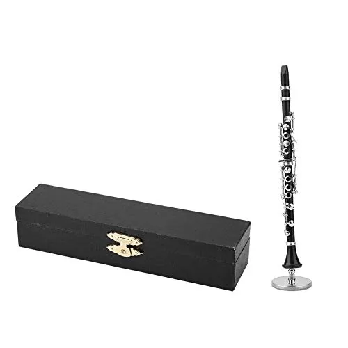 Ftvogue 16cm Mini Modello di clarinetto Ornamenti Strumento Musicale Decorazione Display Figurine Home Decor per 1/12 Dollhouse Rooms