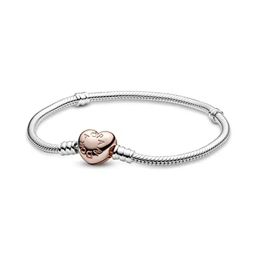 Pandora Pulsera 580719-18 mujer plata corazón Rose