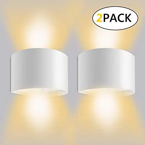 LEDMO 12W*2 Lampada da Parete per Interni/Esterno LED Moderno, Applique da Parete Muro in Alluminio Angolo,Lampada Muro su e Giù Regolabile Design IP65 Impermeabile 3000K Bianco Caldo