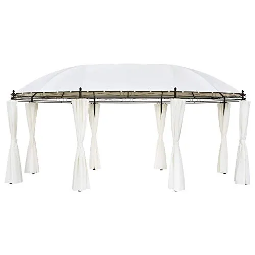 vidaXL Gazebo Giardino Impermeabile Bianco Crema Tendone Padiglione Chiosco