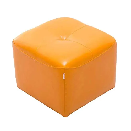 QQXX Poggiapiedi Scarpa Panchina PU Cubo Sedile Poggiapiedi Pouf Imbottito per la casa 424234 cm (Colore: Giallo)