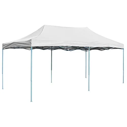 vidaXL Gazebo Professionale Pieghevole 3x6 m Acciaio Bianco