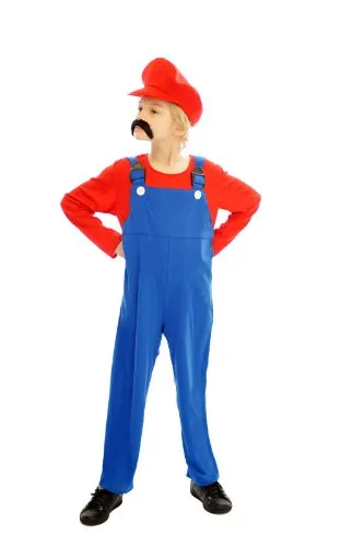 Super Workman Fancy Dress Costume, Red - Medium (7-9) by hembrandt