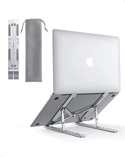 AUKEY Supporto PC Portatile Angolazione Regolabile Porta Notebook Pieghevole Alluminio Porta PC Supporto per MacBook Air/PRO, dell, XPS, HP, Lenovo And Other 10”–17” Laptops