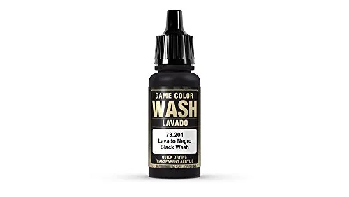 Vallejo Game Color Wash - Vernice Acrilica Trasparente ad Asciugatura Rapida, 17 ml, Nero (Black Wash)