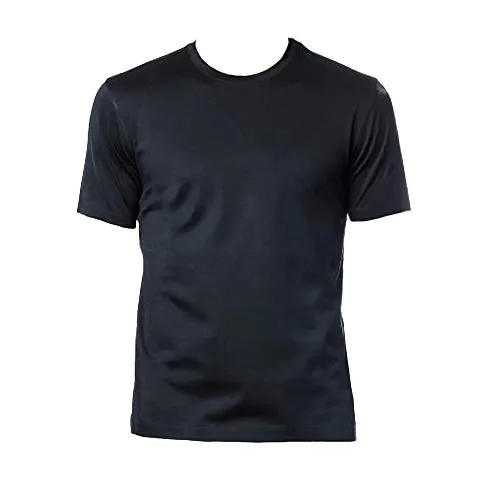 GICIPI T-Shirt in Filo di Scozia Girocollo Basso Uomo Art. 261-5, Nero