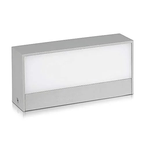 Lampada LED da Parete 9W, 400Lm Luce Soffusa Doppio Fascio Up/Down 110° Rettangolare Esterno Ip65, Bianco Naturale, 4000K