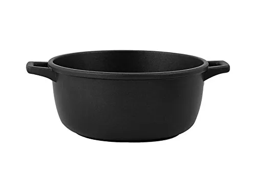 Home Granchef Casseruola Fus Antiaderente Ex/Chef 2 Manici Cm18 Pentole Cucina, Alluminio pressofuso, Nero, 18 cm