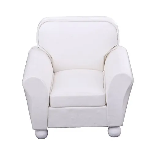 Sedia Divano Singola Poltrona Casa Arredamento Modello Chair Accessori per Dollhouse Bianco