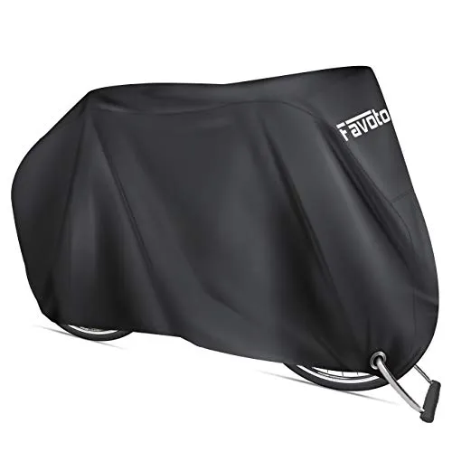 Favoto Custodia Bici Telo Copribici Copertura Biciclette da Esterno 210D Coperta Impermeabile Resistente a Polveri/Pioggia/Neve/UV, può Coprire 2 Biciclette con Sacchetto per Il Trasporto (Nero)