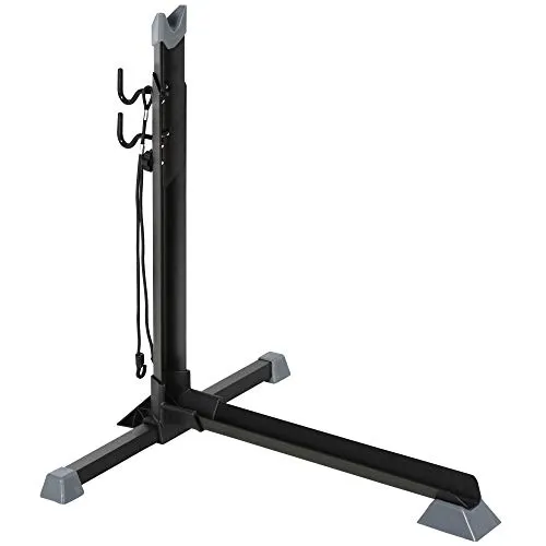 homcom Cavalletto di Supporto per Manutenzione Bicicletta in Metallo Nero con Altezza Regolabile, 66 x 56 x 63-73.5cm