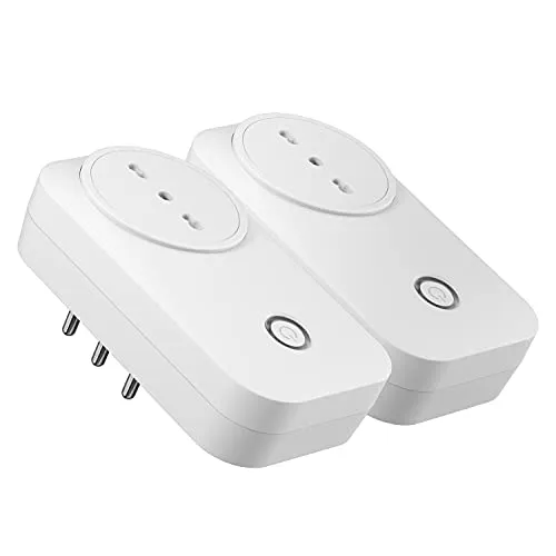 meross Presa Intelligente Wifi (Type L) 16A Smart Plug Energy Monitor, Timer, APP Controllo, Compatibile con Amazon Alexa, Google Assistant, 2 Pezzi