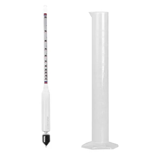 chenpaif Hydrometer Tester Set di Bottiglie di misurazione Vintage Strumenti Alcolometro Misuratore di Alcol Misuratore di concentrazione di Vino 0-100 Idrometro Strumenti di Alcol