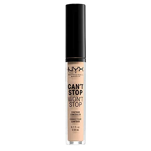 NYX Professional Makeup Correttore Can't Stop Won't Stop, Correttore Viso Liquido, Adatto a Tutti gli Incarnati, Vanilla, Confezione da 1