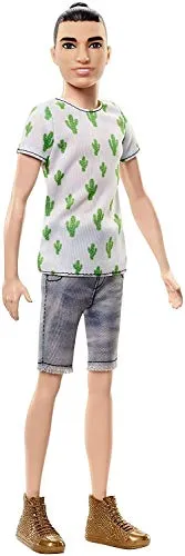 Barbie- Ken Fashionistas-Moda Cactus Maglietta, Multicolore, FJF74