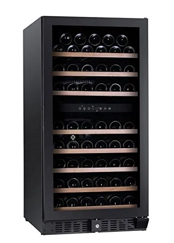 Cantina Linea Exclusive 2 temperat. porta full glassnera maniglia a tasca , 94 bottiglie